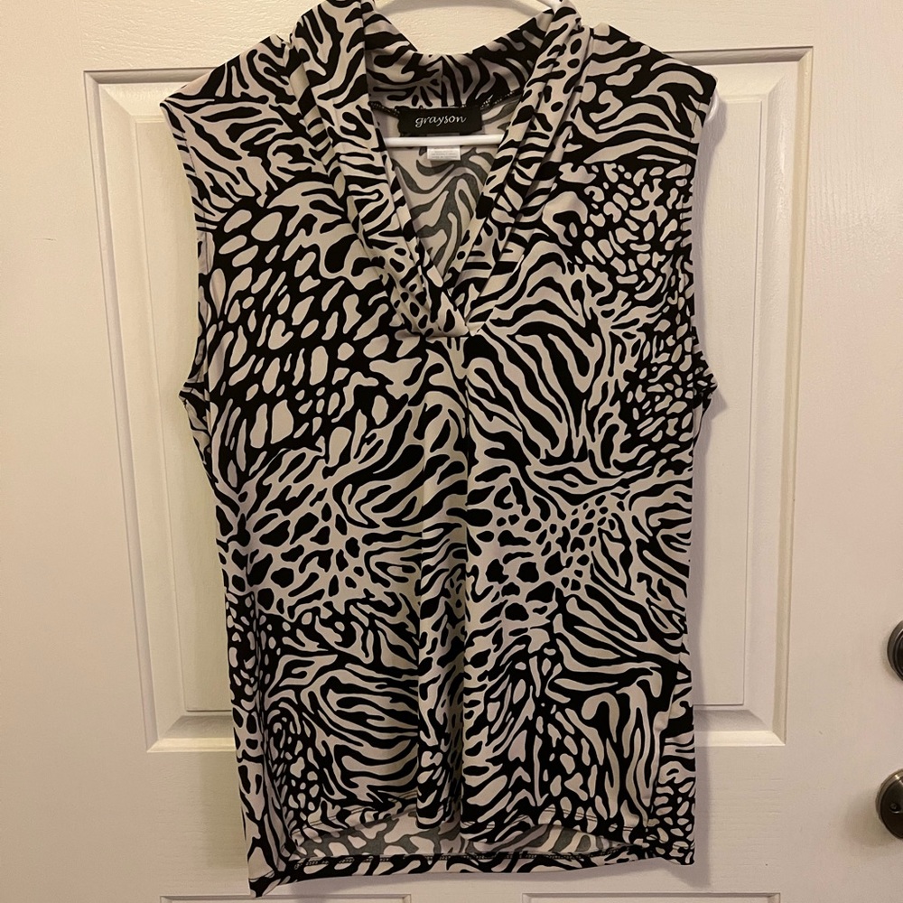 Large animal print work top